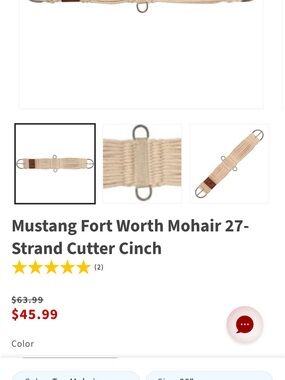 Mustang Fort Worth Mohair 27-Strand Cutter Cinch 26”